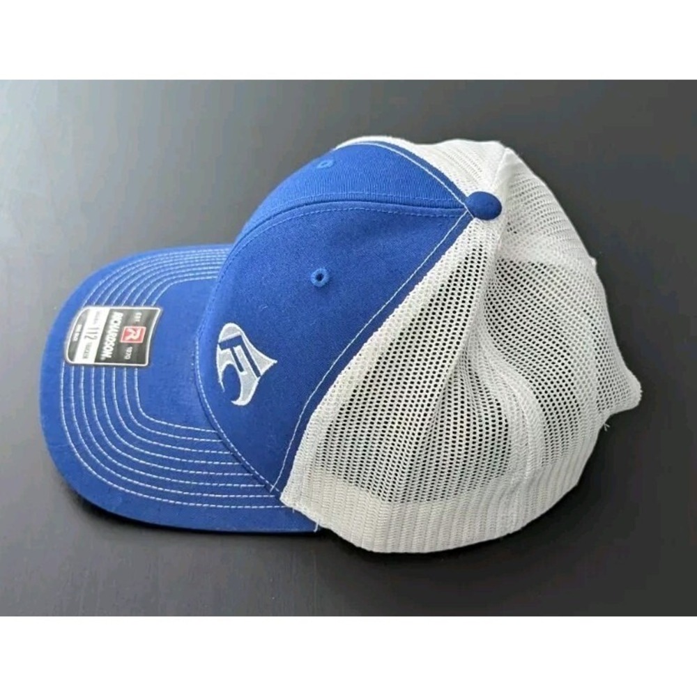 Richardson 112 Mesh Adjustable Snapback Trucker Hat Blue White - Picture 2 of 7